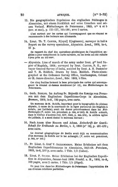 L'annee geographique revue annuelle des voyages de terre et de mer ainsi que des explorations, missions, relations et publications relatives aux sciences geographiques et ethnographiques