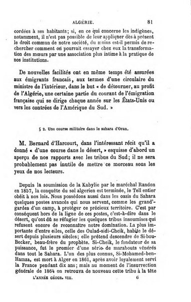 L'annee geographique revue annuelle des voyages de terre et de mer ainsi que des explorations, missions, relations et publications relatives aux sciences geographiques et ethnographiques