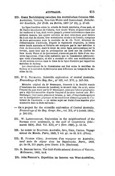 L'annee geographique revue annuelle des voyages de terre et de mer ainsi que des explorations, missions, relations et publications relatives aux sciences geographiques et ethnographiques