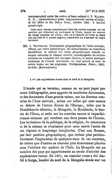 L'annee geographique revue annuelle des voyages de terre et de mer ainsi que des explorations, missions, relations et publications relatives aux sciences geographiques et ethnographiques