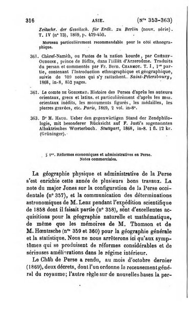 L'annee geographique revue annuelle des voyages de terre et de mer ainsi que des explorations, missions, relations et publications relatives aux sciences geographiques et ethnographiques