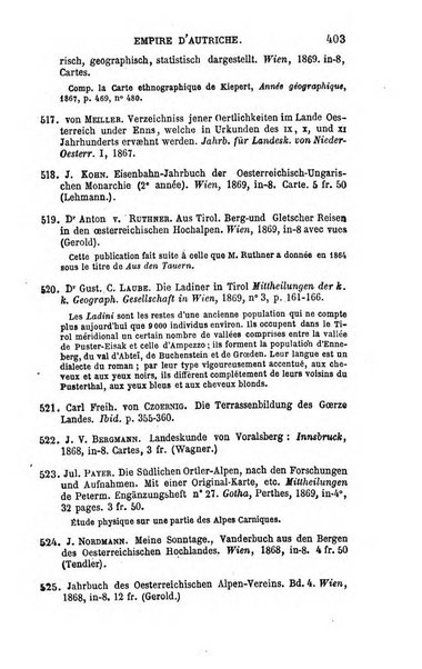 L'annee geographique revue annuelle des voyages de terre et de mer ainsi que des explorations, missions, relations et publications relatives aux sciences geographiques et ethnographiques