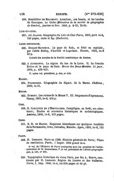 L'annee geographique revue annuelle des voyages de terre et de mer ainsi que des explorations, missions, relations et publications relatives aux sciences geographiques et ethnographiques