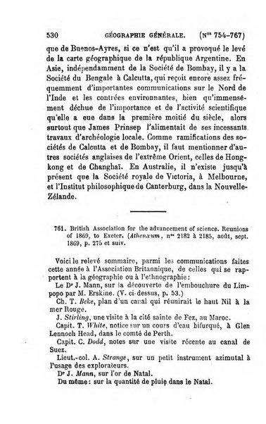 L'annee geographique revue annuelle des voyages de terre et de mer ainsi que des explorations, missions, relations et publications relatives aux sciences geographiques et ethnographiques