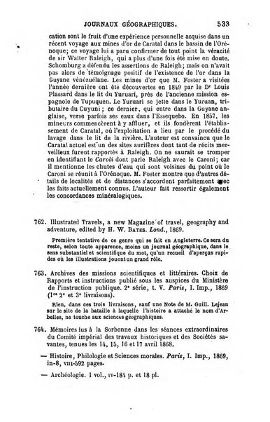 L'annee geographique revue annuelle des voyages de terre et de mer ainsi que des explorations, missions, relations et publications relatives aux sciences geographiques et ethnographiques