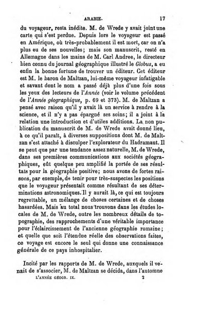 L'annee geographique revue annuelle des voyages de terre et de mer ainsi que des explorations, missions, relations et publications relatives aux sciences geographiques et ethnographiques