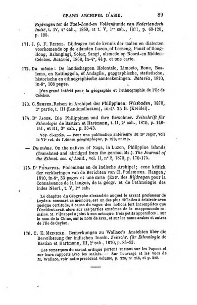 L'annee geographique revue annuelle des voyages de terre et de mer ainsi que des explorations, missions, relations et publications relatives aux sciences geographiques et ethnographiques