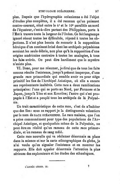 L'annee geographique revue annuelle des voyages de terre et de mer ainsi que des explorations, missions, relations et publications relatives aux sciences geographiques et ethnographiques