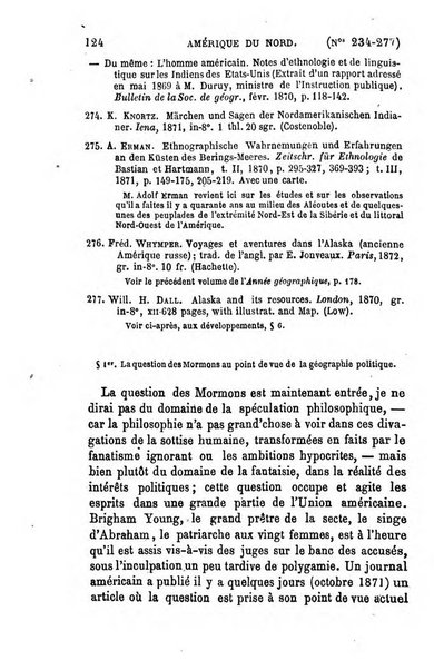 L'annee geographique revue annuelle des voyages de terre et de mer ainsi que des explorations, missions, relations et publications relatives aux sciences geographiques et ethnographiques