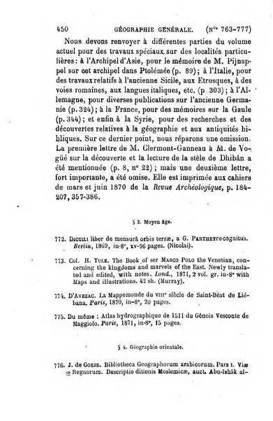 L'annee geographique revue annuelle des voyages de terre et de mer ainsi que des explorations, missions, relations et publications relatives aux sciences geographiques et ethnographiques