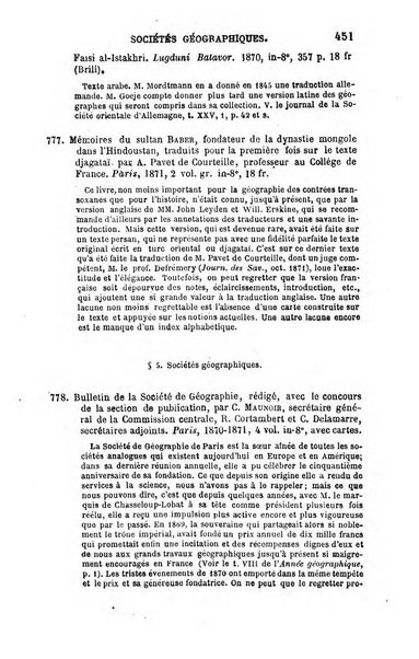 L'annee geographique revue annuelle des voyages de terre et de mer ainsi que des explorations, missions, relations et publications relatives aux sciences geographiques et ethnographiques