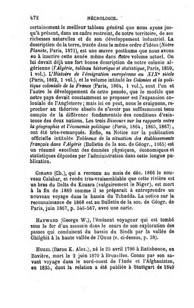 L'annee geographique revue annuelle des voyages de terre et de mer ainsi que des explorations, missions, relations et publications relatives aux sciences geographiques et ethnographiques