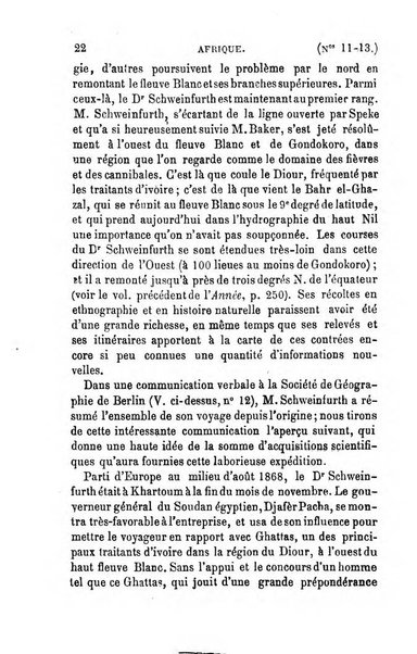 L'annee geographique revue annuelle des voyages de terre et de mer ainsi que des explorations, missions, relations et publications relatives aux sciences geographiques et ethnographiques