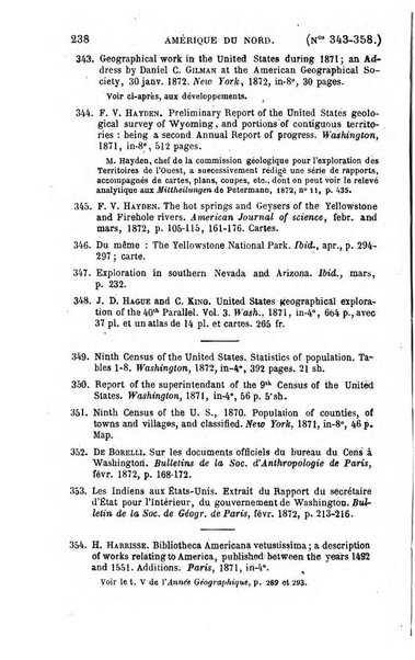 L'annee geographique revue annuelle des voyages de terre et de mer ainsi que des explorations, missions, relations et publications relatives aux sciences geographiques et ethnographiques