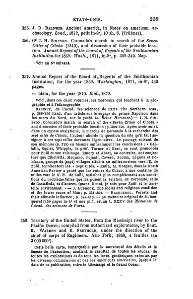 L'annee geographique revue annuelle des voyages de terre et de mer ainsi que des explorations, missions, relations et publications relatives aux sciences geographiques et ethnographiques