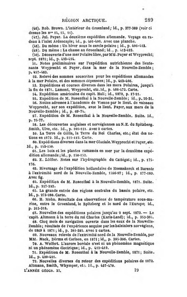 L'annee geographique revue annuelle des voyages de terre et de mer ainsi que des explorations, missions, relations et publications relatives aux sciences geographiques et ethnographiques