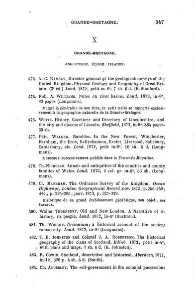 L'annee geographique revue annuelle des voyages de terre et de mer ainsi que des explorations, missions, relations et publications relatives aux sciences geographiques et ethnographiques