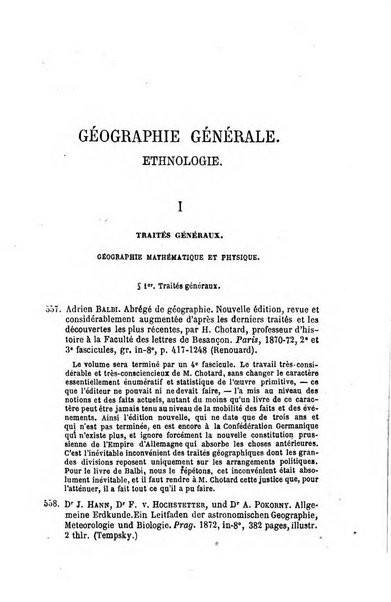 L'annee geographique revue annuelle des voyages de terre et de mer ainsi que des explorations, missions, relations et publications relatives aux sciences geographiques et ethnographiques