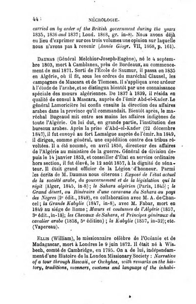 L'annee geographique revue annuelle des voyages de terre et de mer ainsi que des explorations, missions, relations et publications relatives aux sciences geographiques et ethnographiques