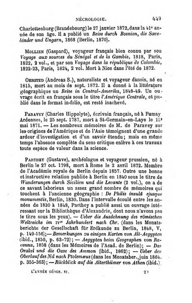 L'annee geographique revue annuelle des voyages de terre et de mer ainsi que des explorations, missions, relations et publications relatives aux sciences geographiques et ethnographiques