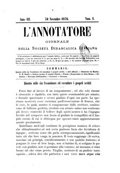 L'annotatore giornale della Società didascalica italiana di Roma