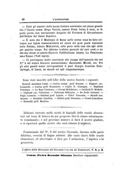 L'annotatore giornale della Società didascalica italiana di Roma