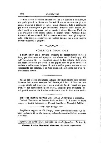 L'annotatore giornale della Società didascalica italiana di Roma