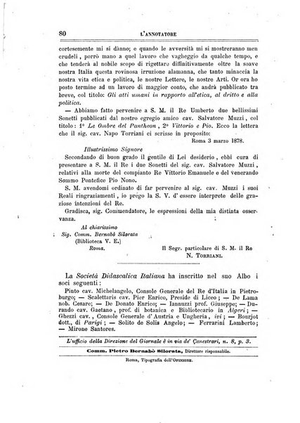 L'annotatore giornale della Società didascalica italiana di Roma