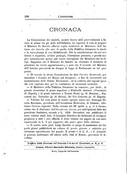 L'annotatore giornale della Società didascalica italiana di Roma