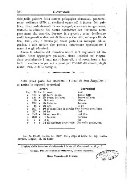 L'annotatore giornale della Società didascalica italiana di Roma