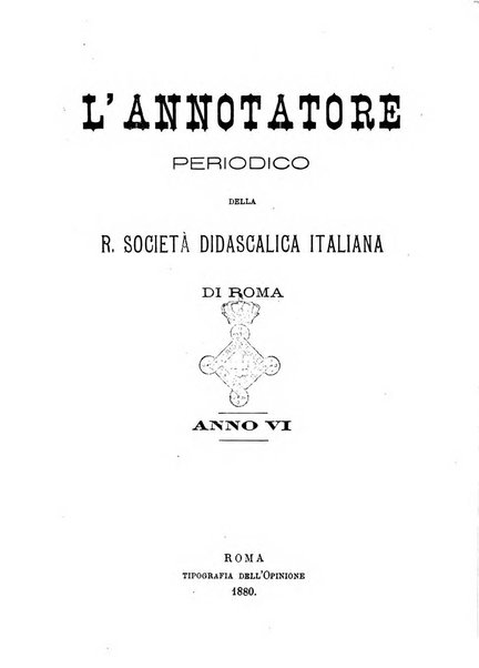 L'annotatore giornale della Società didascalica italiana di Roma