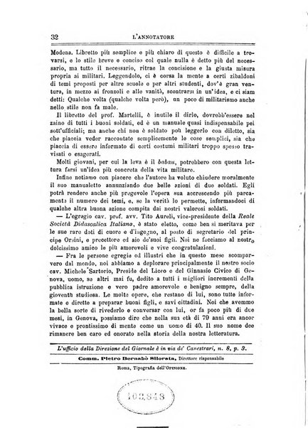 L'annotatore giornale della Società didascalica italiana di Roma