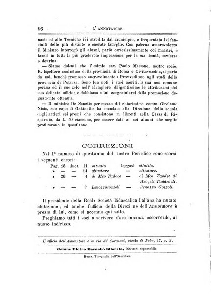 L'annotatore giornale della Società didascalica italiana di Roma