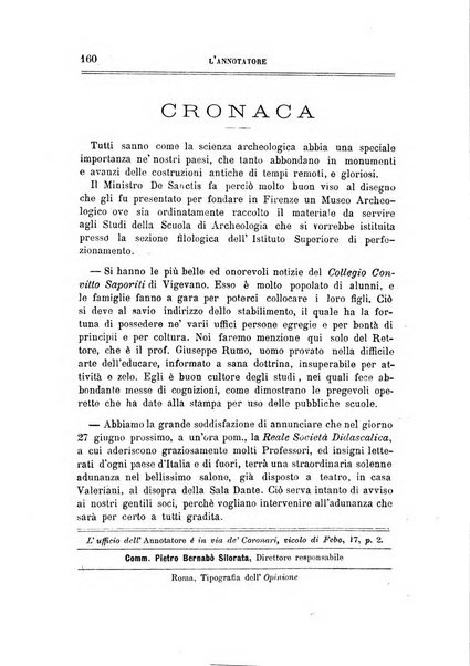 L'annotatore giornale della Società didascalica italiana di Roma