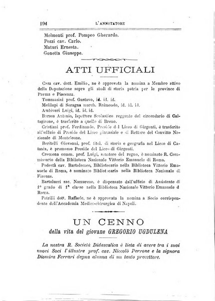 L'annotatore giornale della Società didascalica italiana di Roma