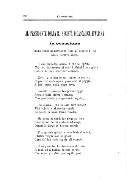 L'annotatore giornale della Società didascalica italiana di Roma