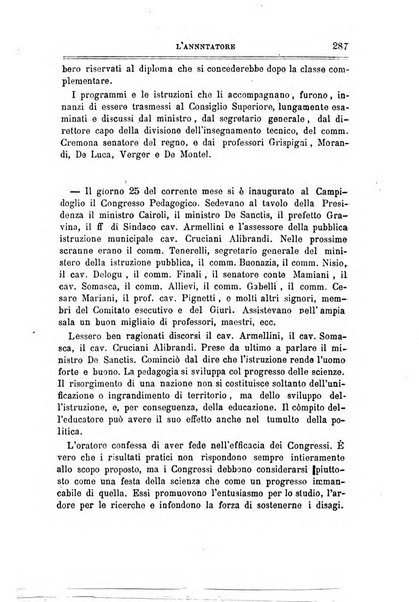 L'annotatore giornale della Società didascalica italiana di Roma