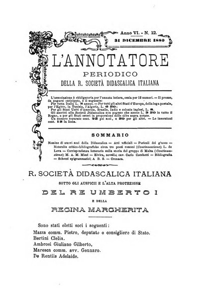 L'annotatore giornale della Società didascalica italiana di Roma