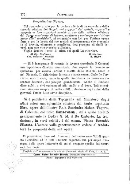 L'annotatore giornale della Società didascalica italiana di Roma