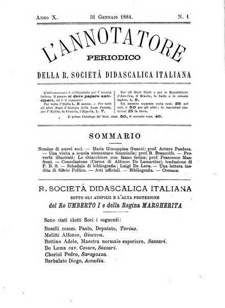 L'annotatore giornale della Società didascalica italiana di Roma