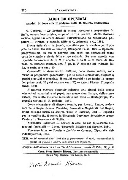 L'annotatore giornale della Società didascalica italiana di Roma