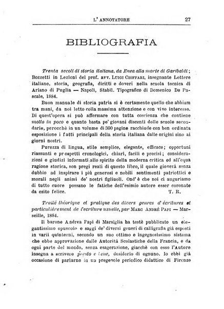 L'annotatore giornale della Società didascalica italiana di Roma