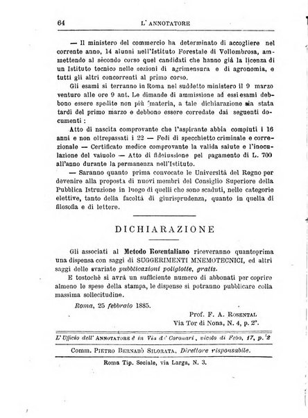 L'annotatore giornale della Società didascalica italiana di Roma