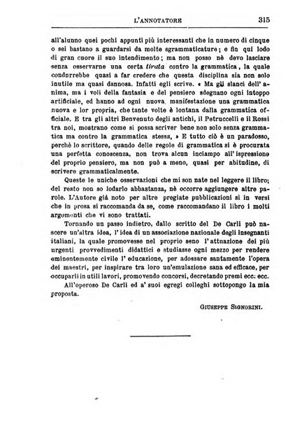 L'annotatore giornale della Società didascalica italiana di Roma