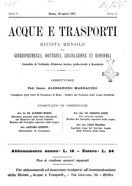 Acque e trasporti rivista mensile di giurisprudenza, dottrina, legislazione ed economia