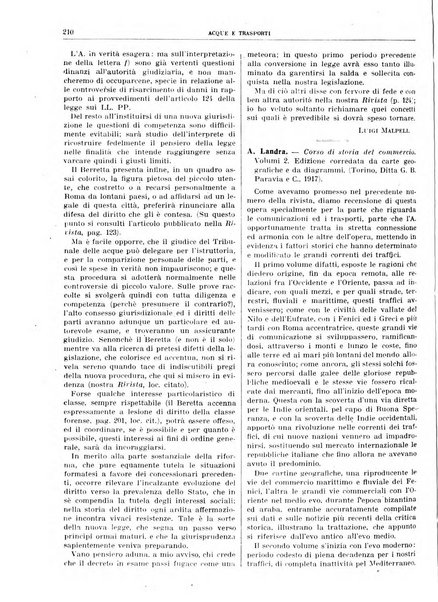 Acque e trasporti rivista mensile di giurisprudenza, dottrina, legislazione ed economia