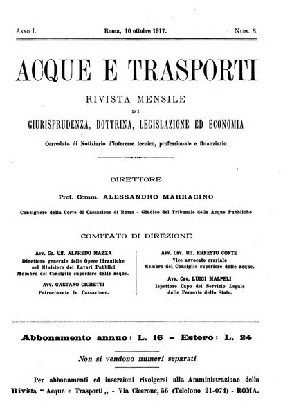 Acque e trasporti rivista mensile di giurisprudenza, dottrina, legislazione ed economia