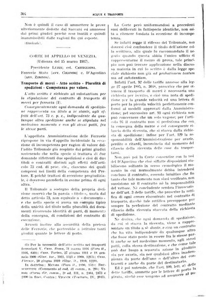 Acque e trasporti rivista mensile di giurisprudenza, dottrina, legislazione ed economia