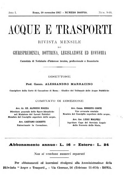 Acque e trasporti rivista mensile di giurisprudenza, dottrina, legislazione ed economia