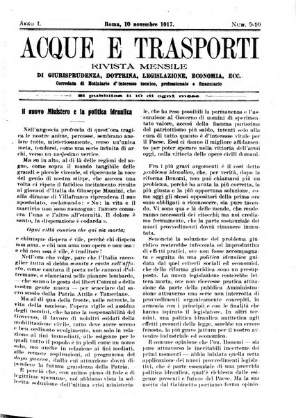 Acque e trasporti rivista mensile di giurisprudenza, dottrina, legislazione ed economia